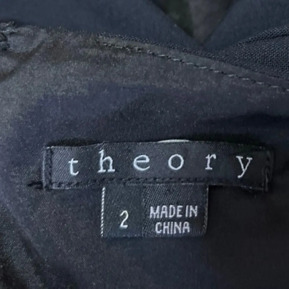 Theory Blue Wool Sleeveless Cami Camisole Knee Length Tank Sheath Dress Size 2 - Image 7