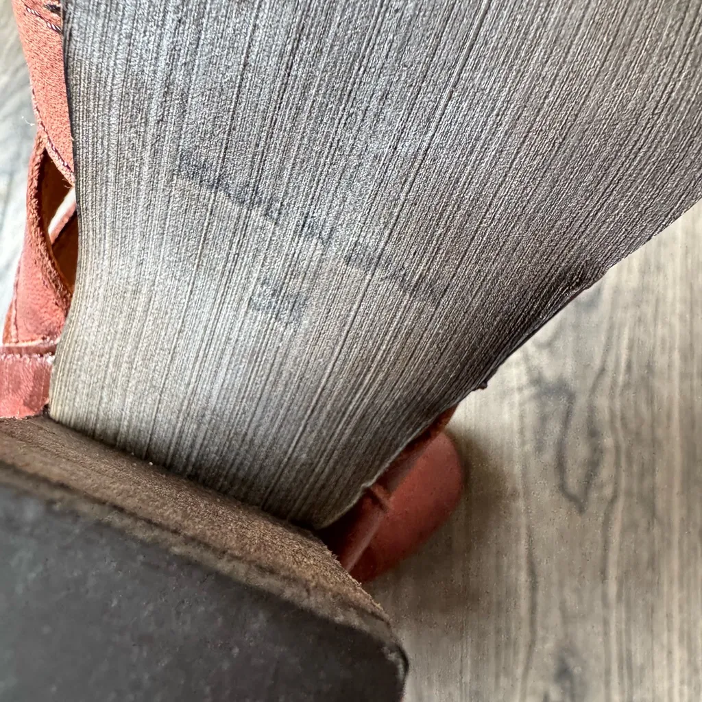 Free People Hayes Heeled Leather Ankle Boots- Burgundy- Sz EU 38 - Image 9