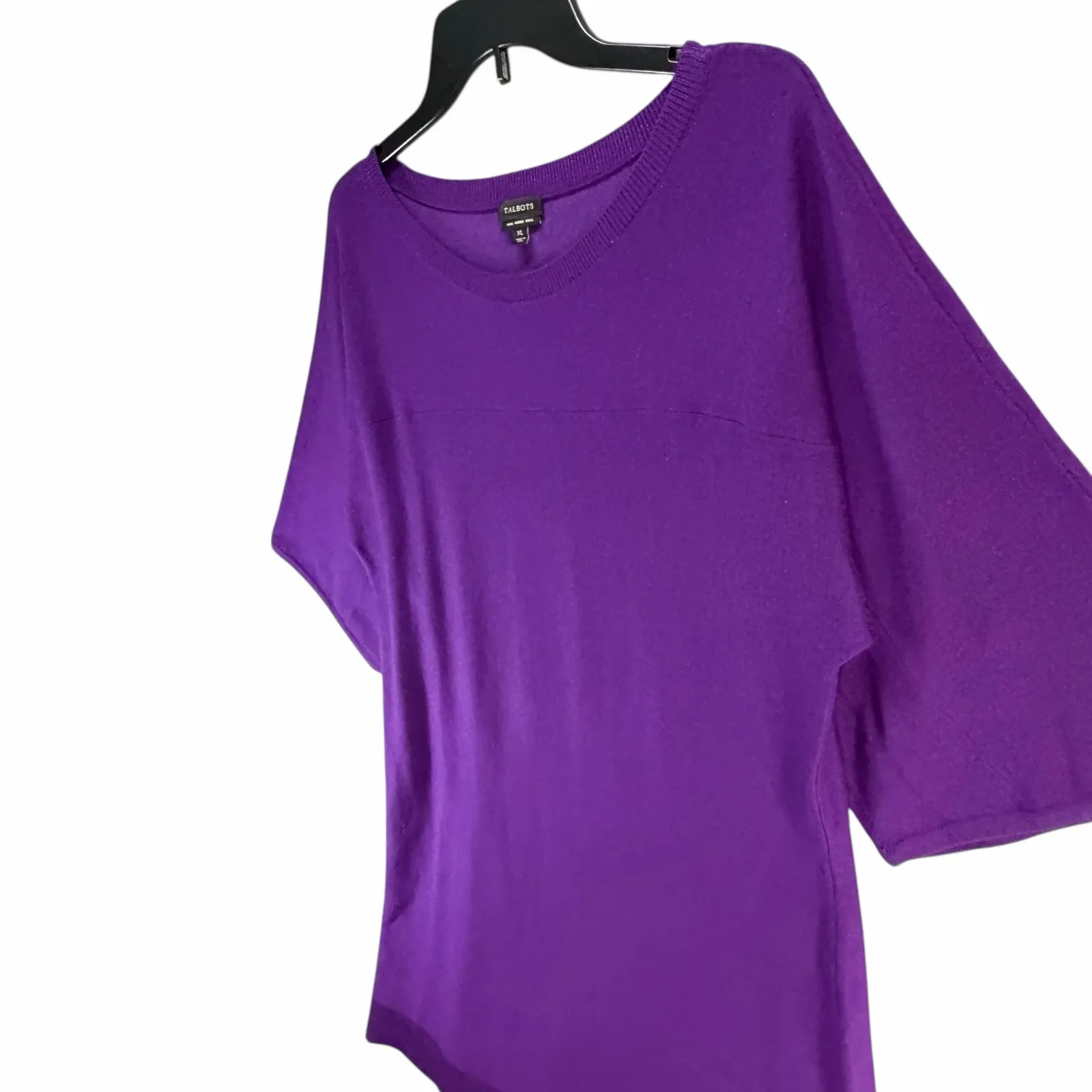 Talbots Sweater Dress Women XL Purple Merino Wool Blend Smart Casual Modern Luxe - Image 3