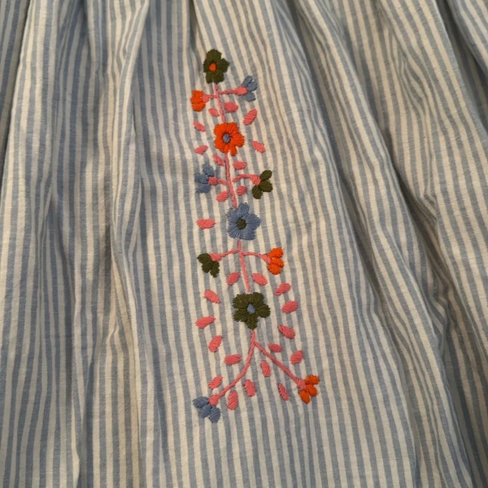 Pink Chicken Allegra & Luca Marabelle Blue White Stripe collab embroidery dress Size M - Image 3