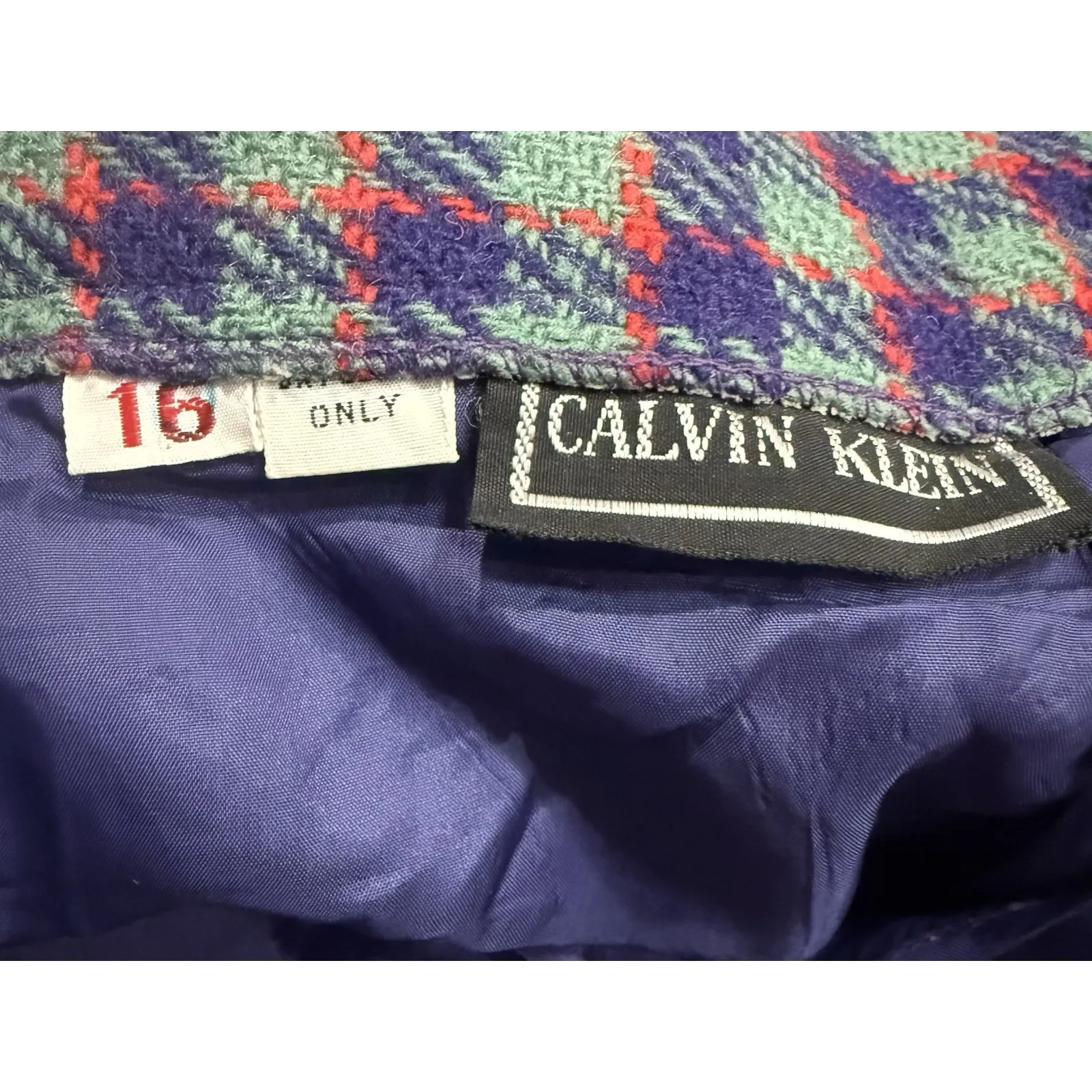 Rare Vintage Calvin Klein Plaid Wool Trousers High Waist Lined Early 1980's 2/4 - Image 6