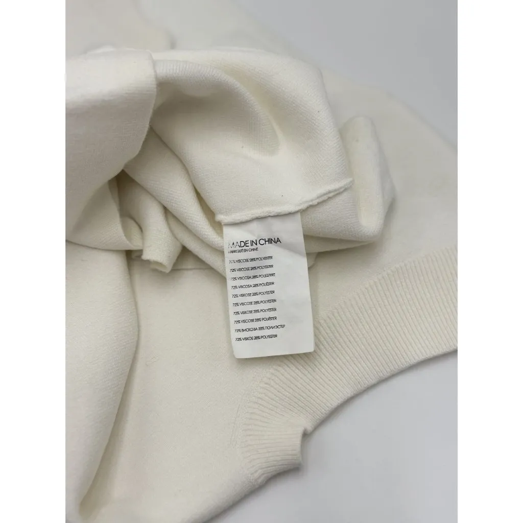 Club Monaco Womens Ivory Knit Scoop Neck Short Sleeve Top Size S - Image 6