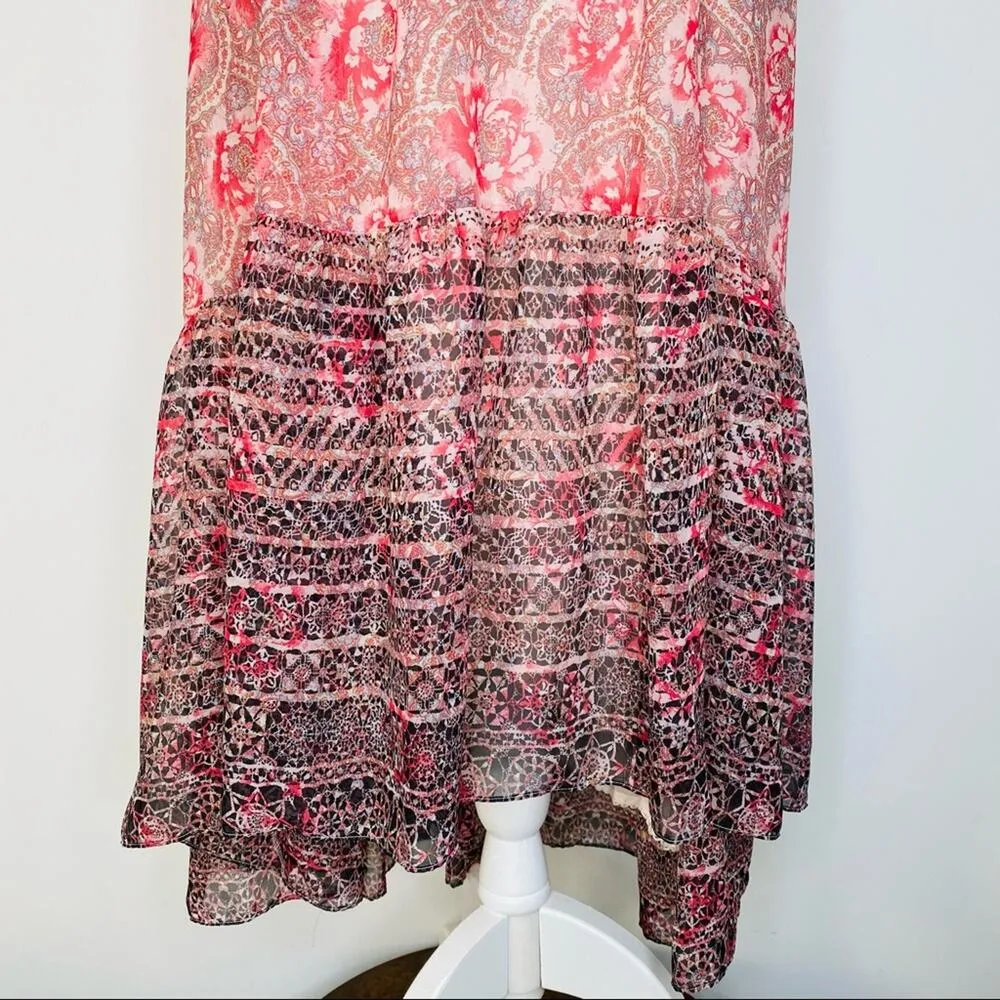 Free People Womens Battenberg Lace Crochet Floral Tiered Maxi Dress Size 2 - Image 8