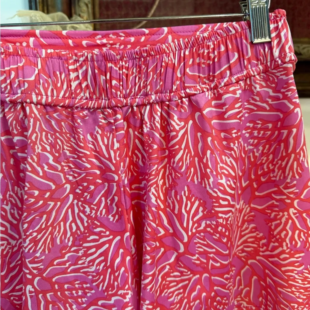 La Mer Luxe Colorful Coral Pull On Flowy Shorts ~ Size Small 💛🍄 Pink - Image 3