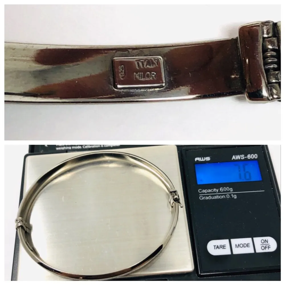 Sterling silver /black rhodium/crystals, made in Italy - NWOT - Image 8