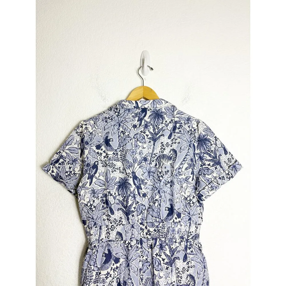 Twosisters The Label Gaia Playsuit Size 8 Tropical Jungle Print Romper Blue - Image 12