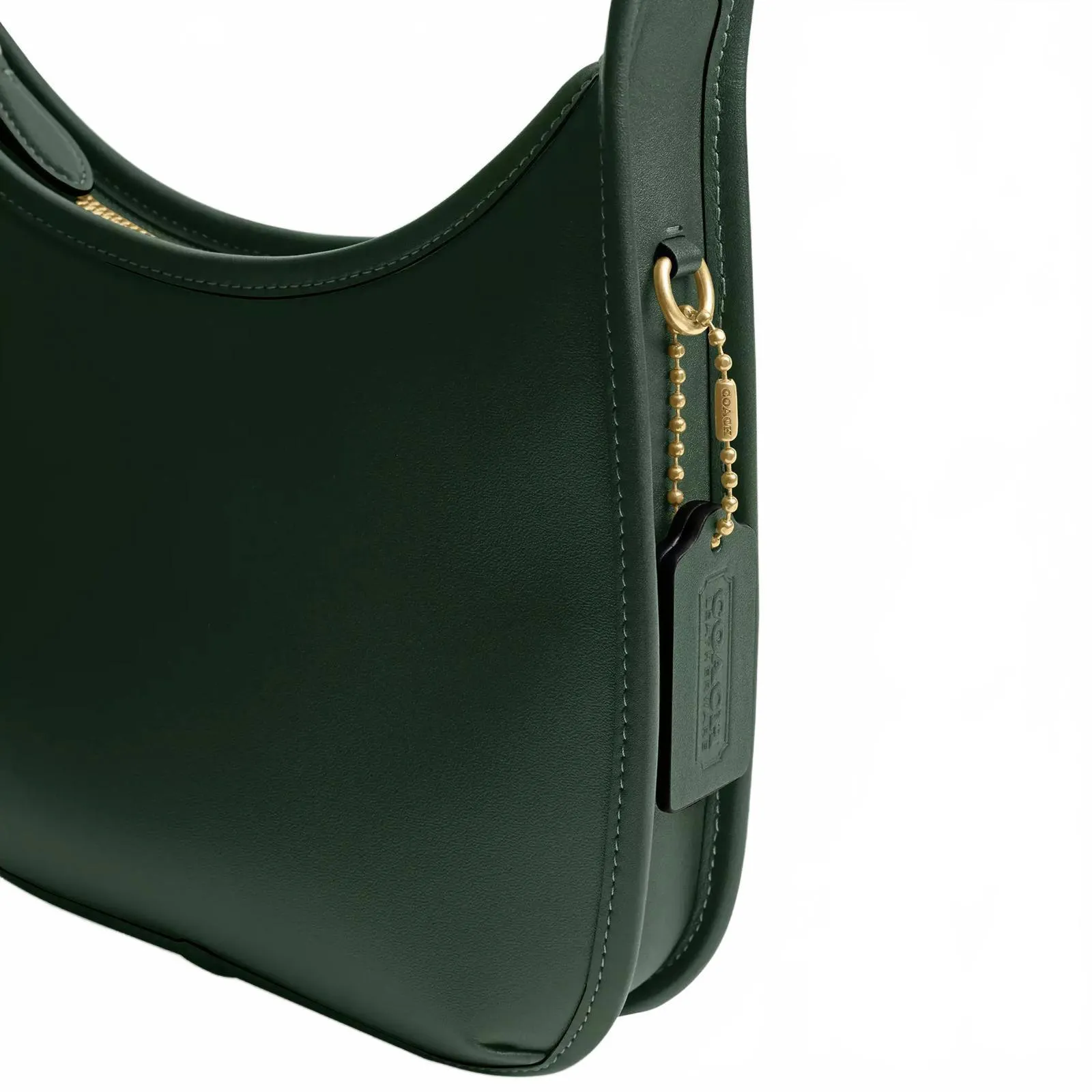 Coach Originals Curve Zip Bag Brass / Hunter Green NWT - Image 2