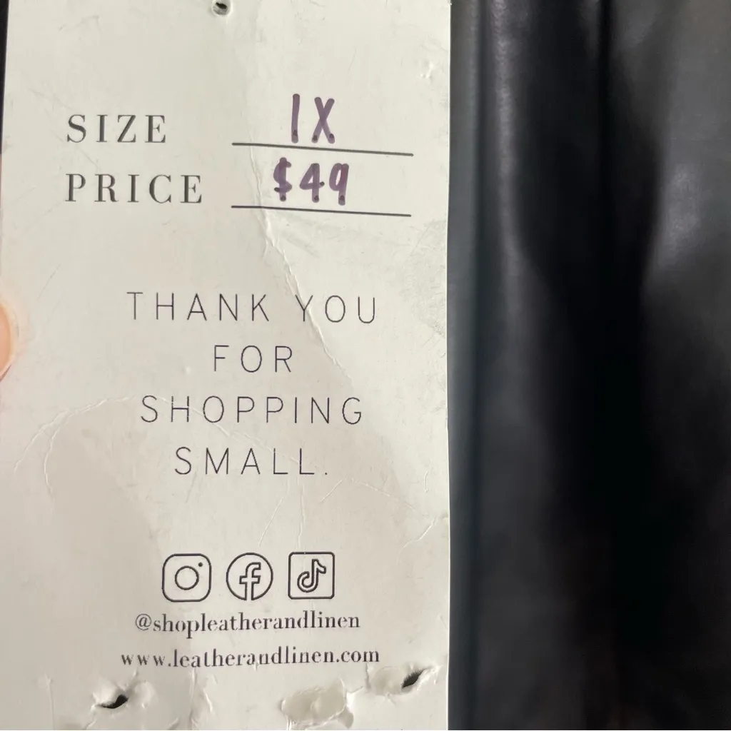 NEW Ee:some Black Faux Leather Mini Skirt Size 1X plus chic goth grunge emo - Image 5