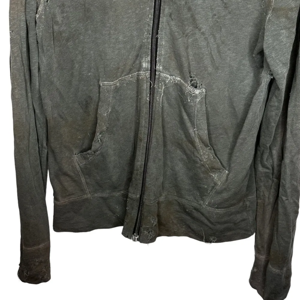 Standard James‎ Perse Destroyed Green Hoody Zip Jacket - Image 3