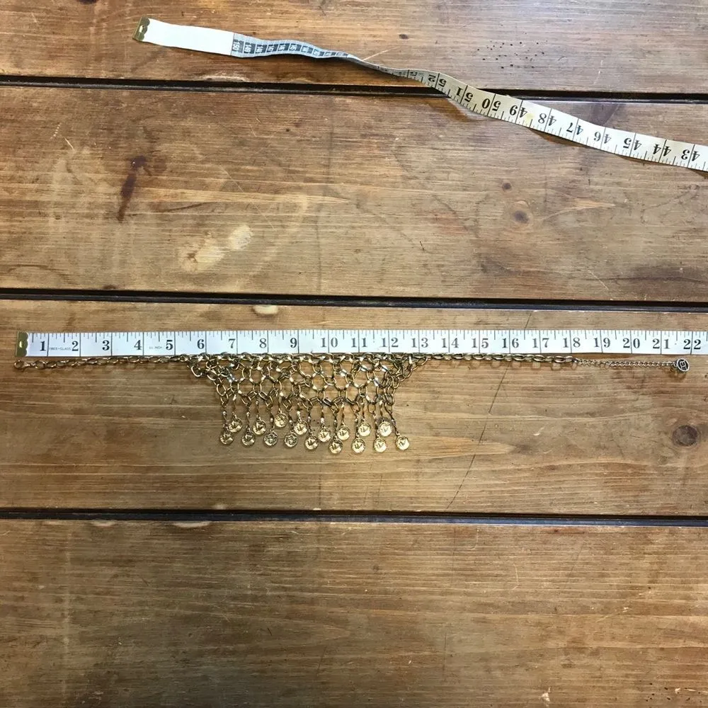 Erica Lyons Necklace Coin Chain Mesh Linked Chain Statement Gold Tone - Image 3