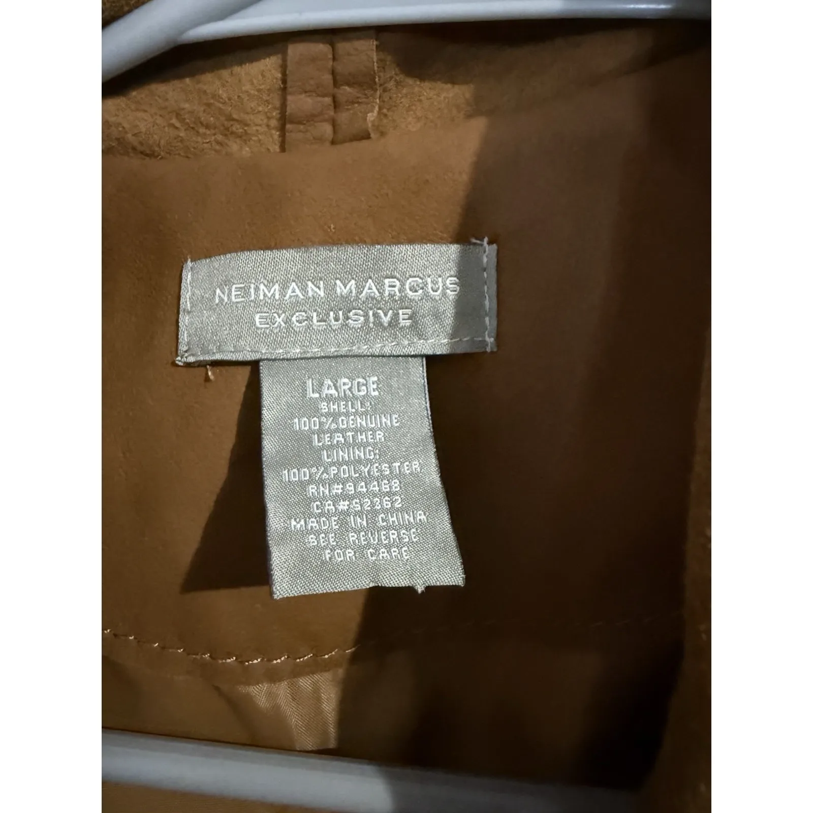 Neiman Marcus Exclusive Brown 100% Leather Open Jacket Cardigan Pockets Sz L - Image 2