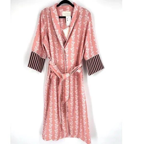 NWT‎ NOTES DU NORD Kia Powder Palm Robe In Pink Size 42 Style 11025 - Image 2