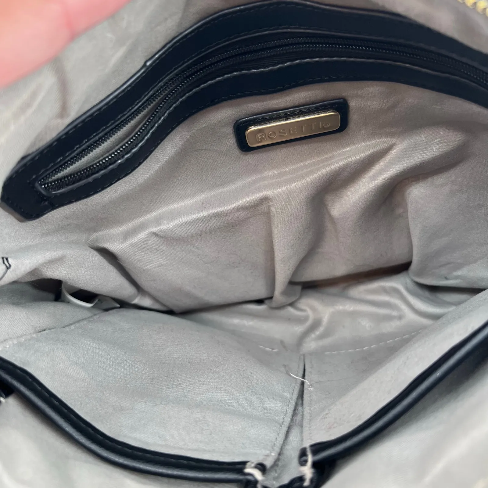 Rosetti gray black zip top crossbody zippered pockets travel every day casual - Image 2