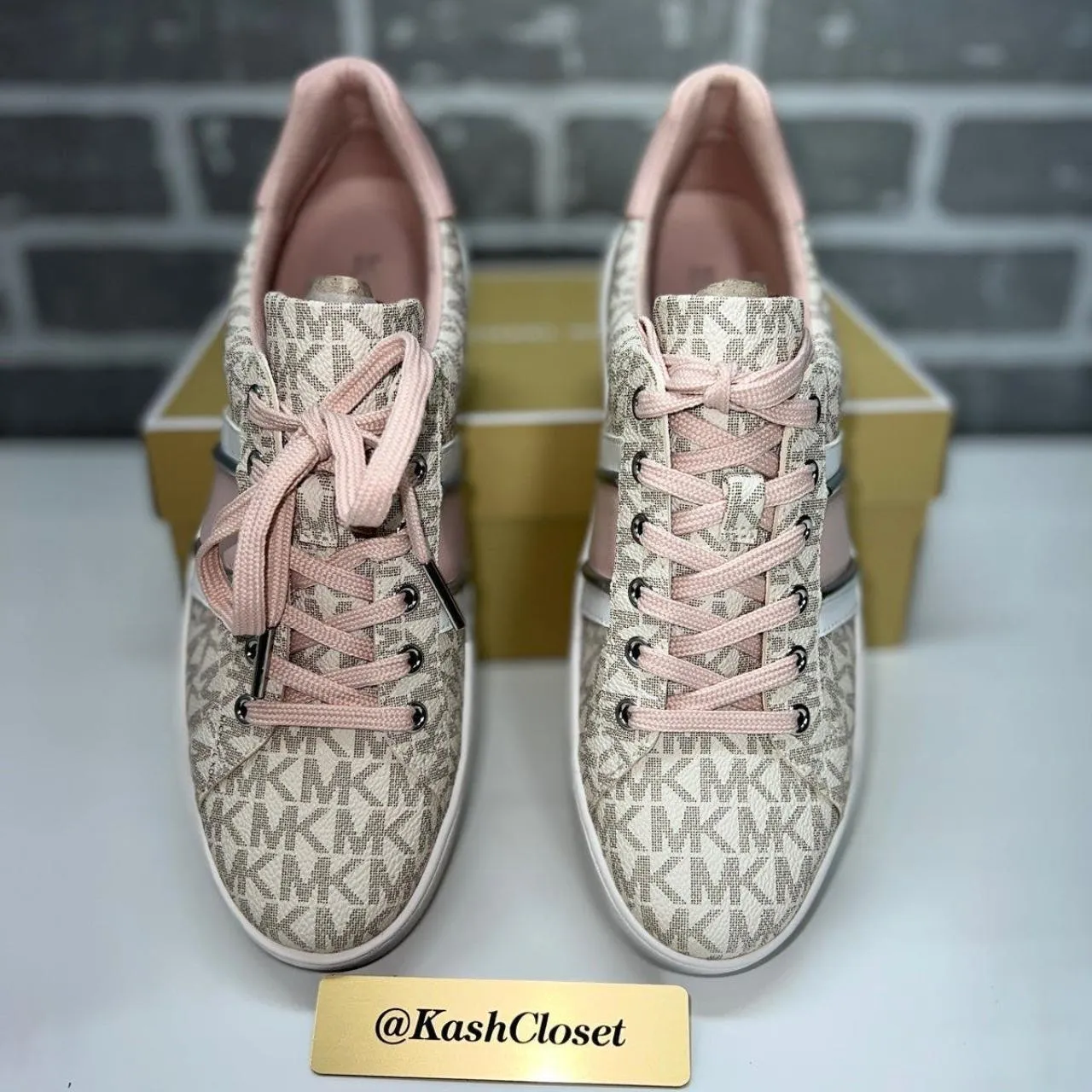 Michael Kors Powder Blush Poppy Stripe Sneakers - Image 3