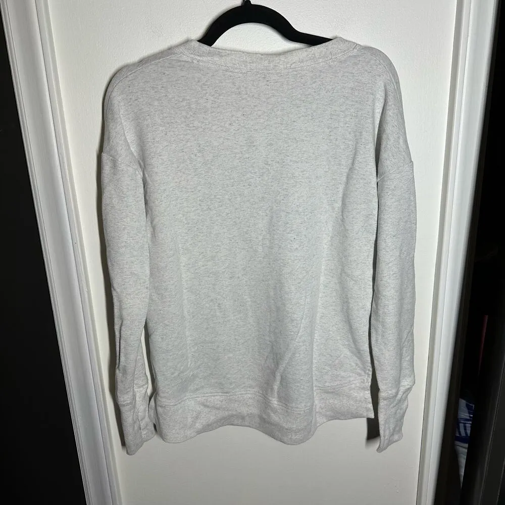 Athleta Coaster Luxe Sweatshirt Top Fog Grey Heathered Pullover Size Small - Image 6