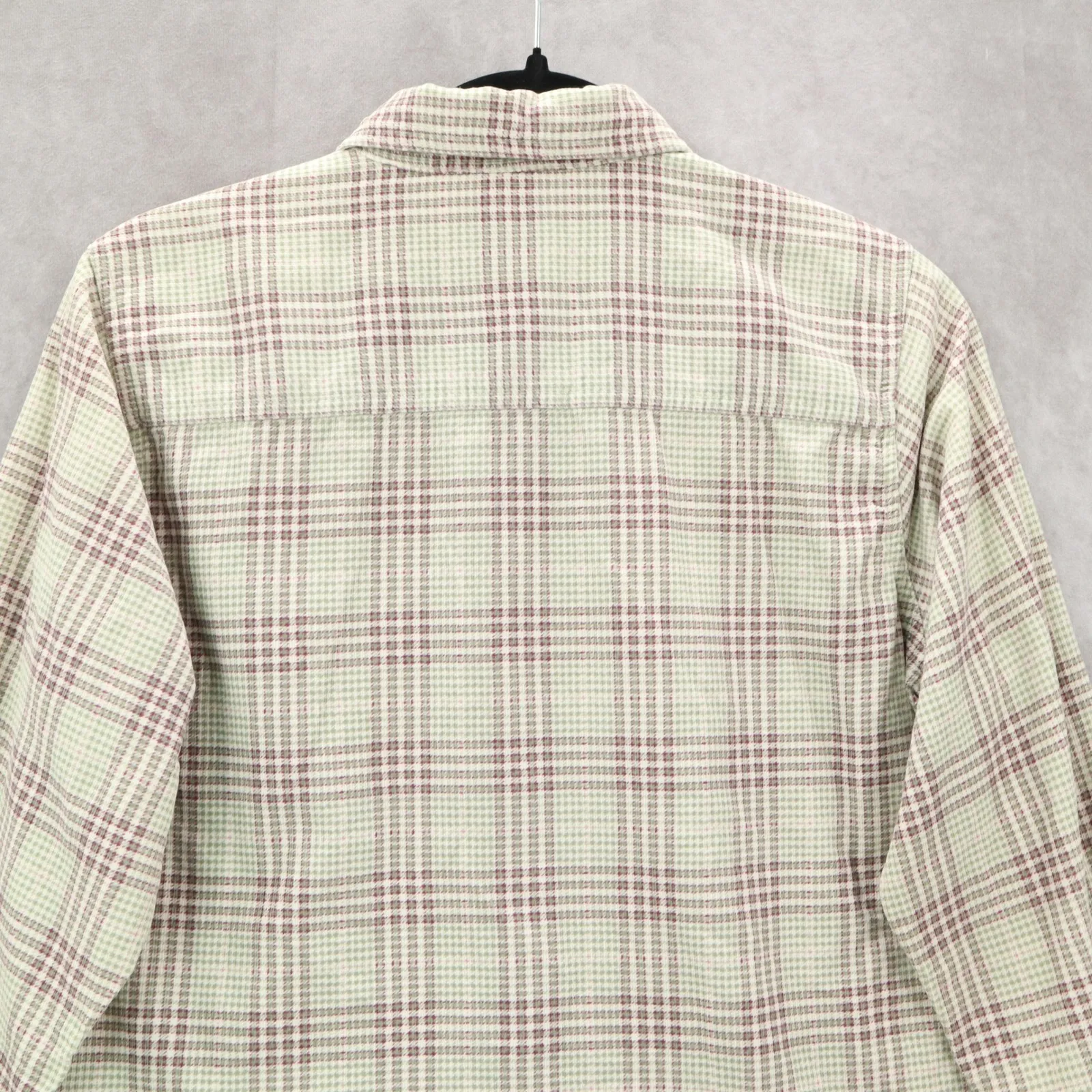 Lee Green Flannel Plaid Long Sleeve Button Up Western Cotton Work Vintage Small - Image 9