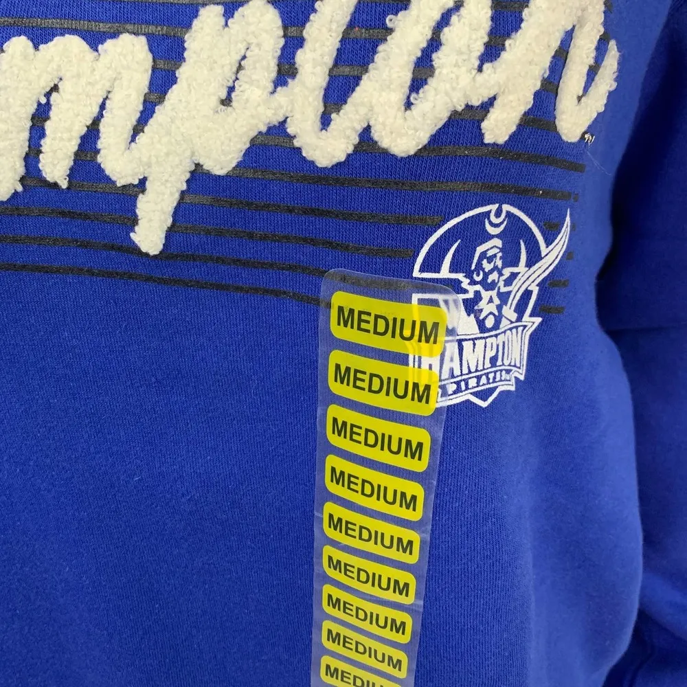 Champion Hampton University Pirates Womens Blue Sweatshirt Size M Medium NWT - Image 3