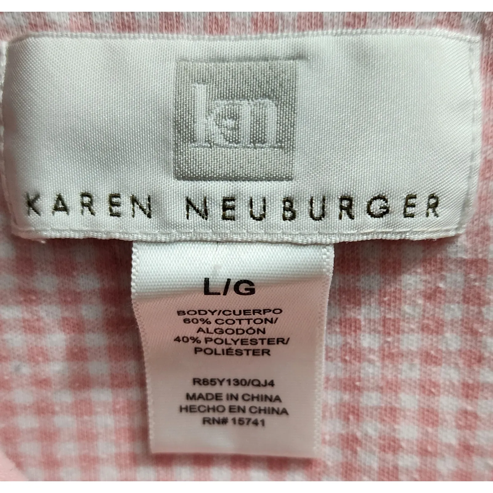 Karen Neuburger Pajamas top & bottoms Sleepwear Lounge‎ Wear Pink Polka Dot Size L - Image 8