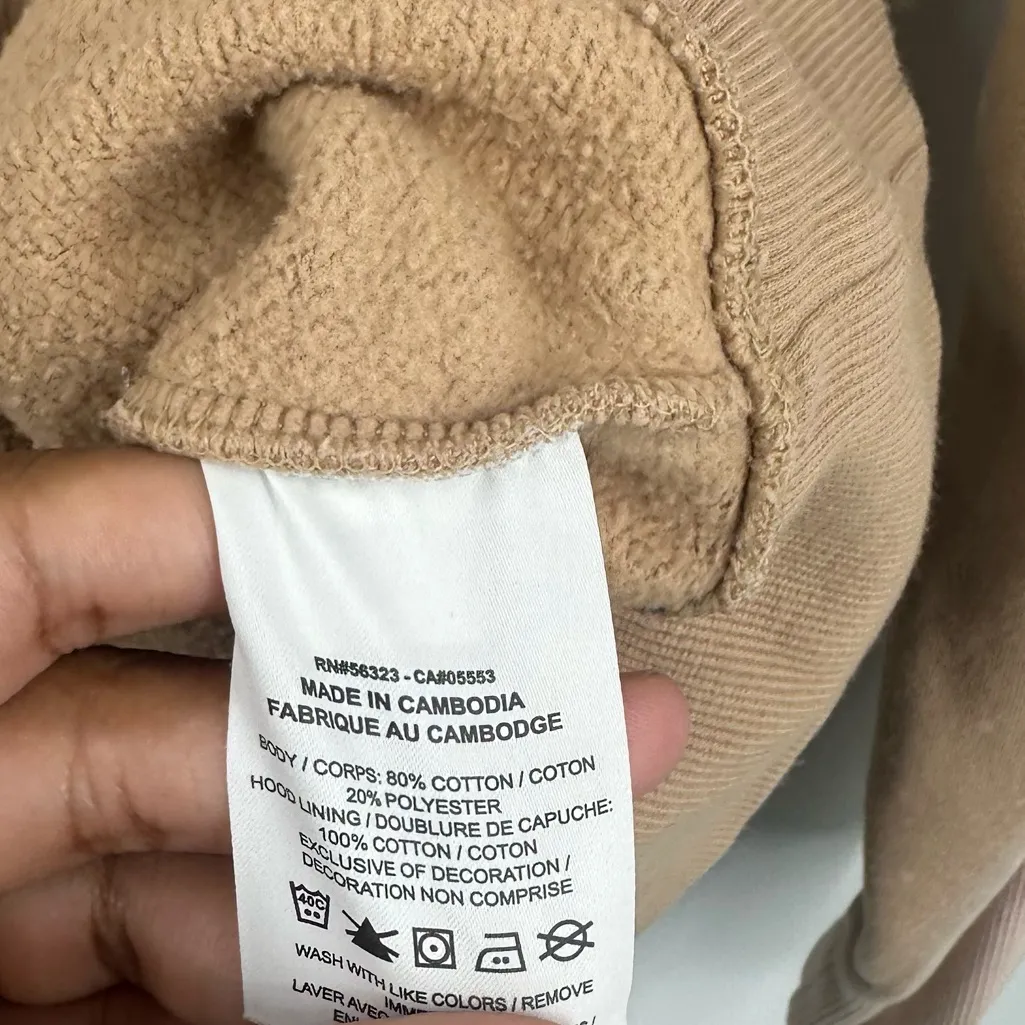 Nike Custom Bleach Splatter Hoodie Size Medium Tan - Image 4