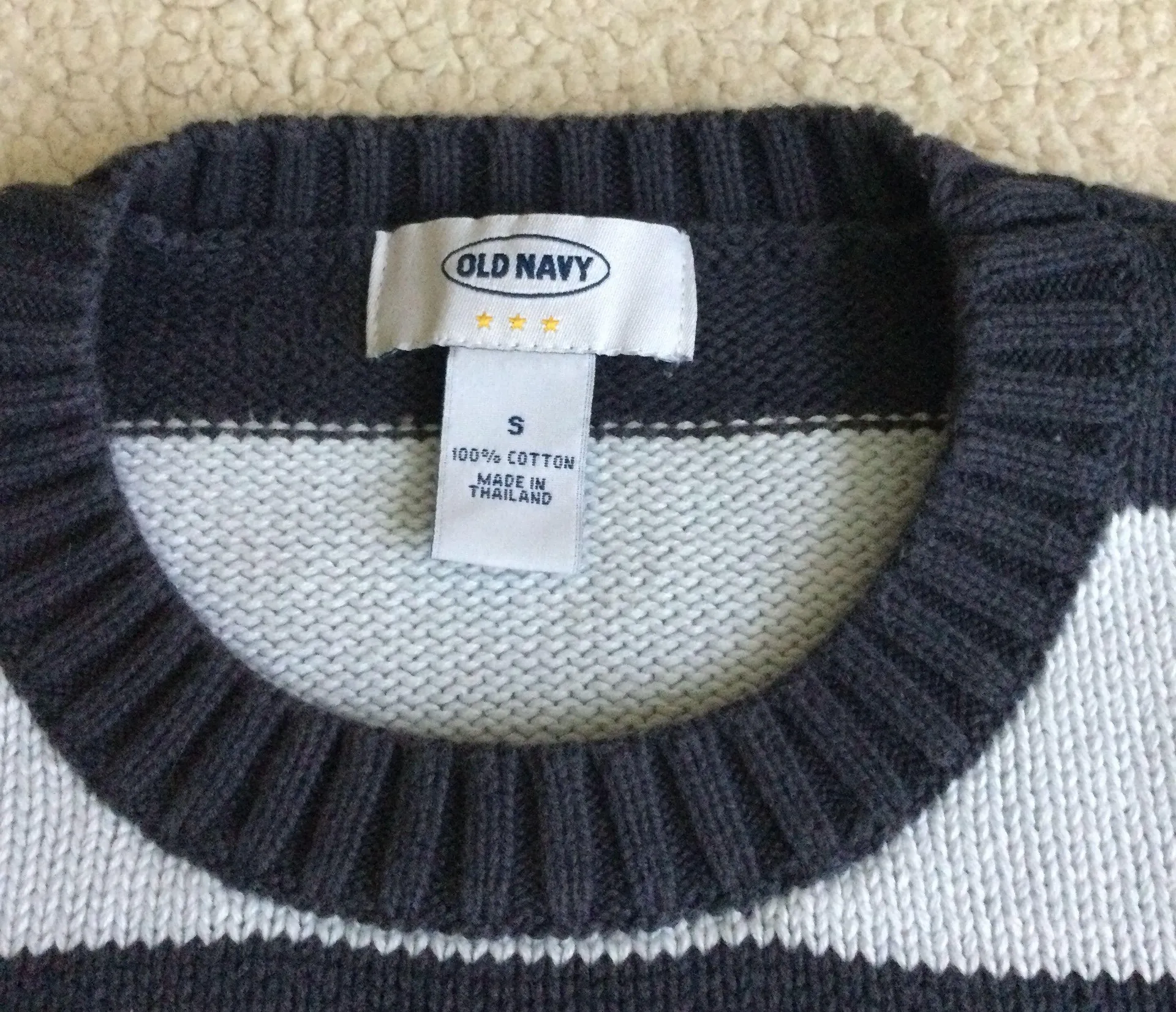 Vintage Y2K Striped Sweater Blue - Sz Small - Image 4