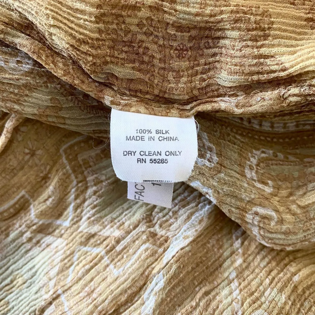 Express Design Studio Early 2000's Ruffle Frilly Tan Brown Silk Blouse Top XS - Image 7