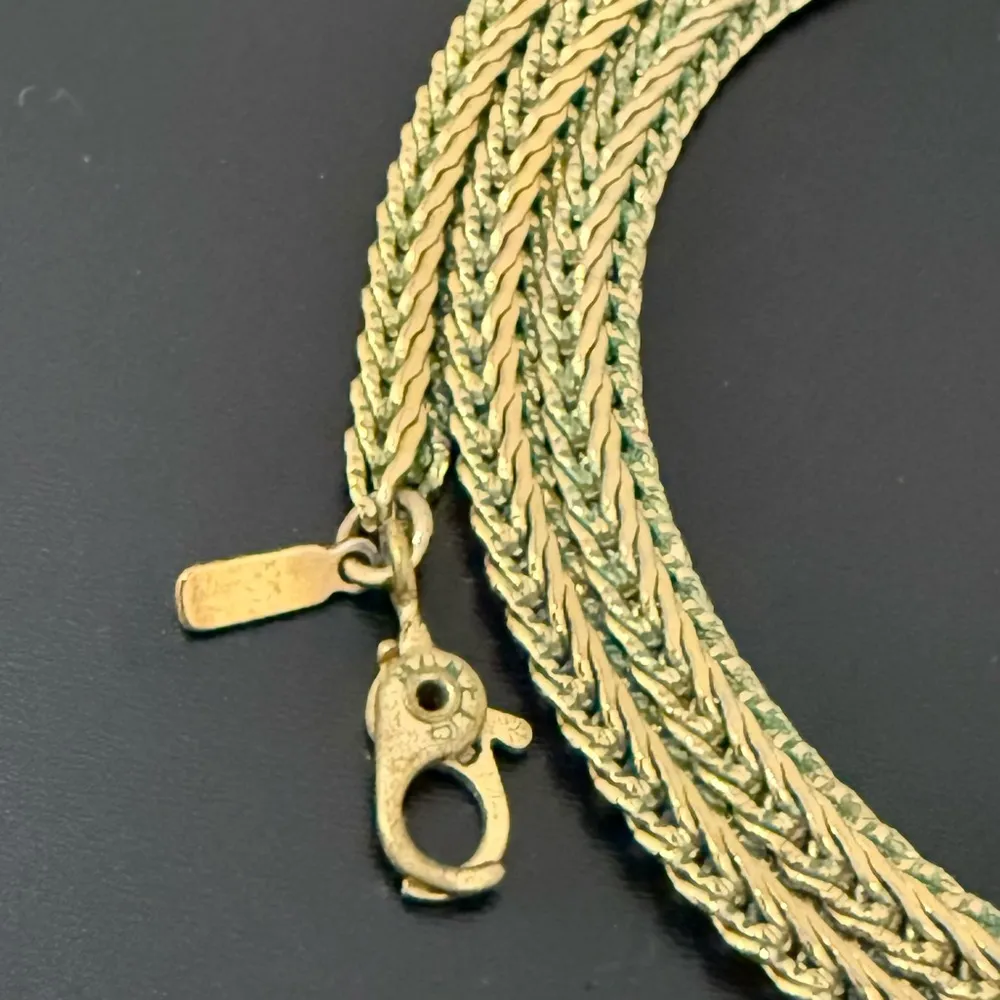 Vintage MONET Herringbone Wheat Gold Tone Twisted Chain 20” Necklace 13g. - Image 12
