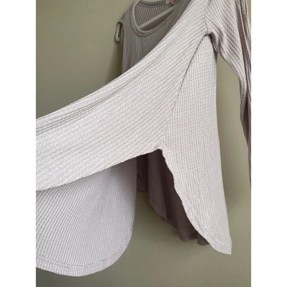 Revolve Maronie lilac purple cold shoulder waffle knit long sleeve shirt Purple Size undefined - Image 8