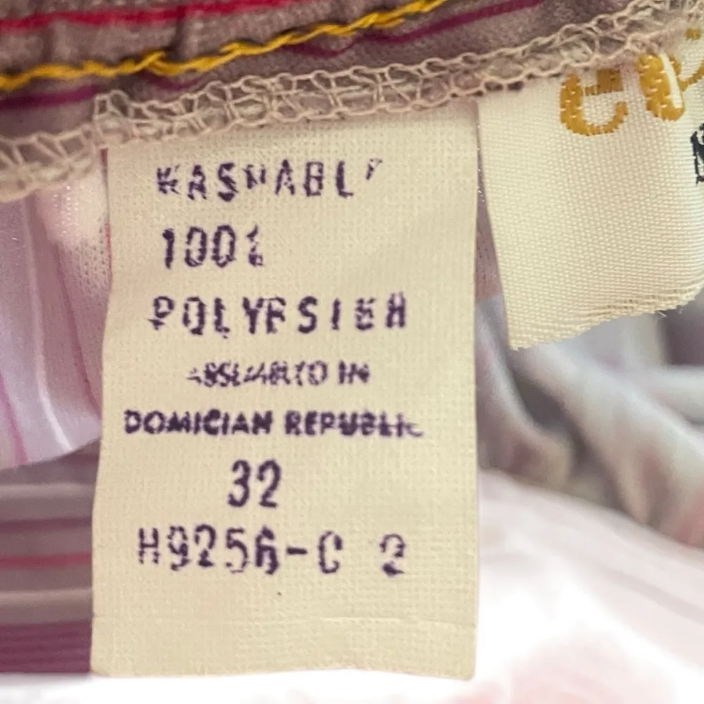 Eccotoo Vintage 80s Purple Pink Striped Fall Festive Seasonal Leaf Print Skirt White Size undefined - Image 5