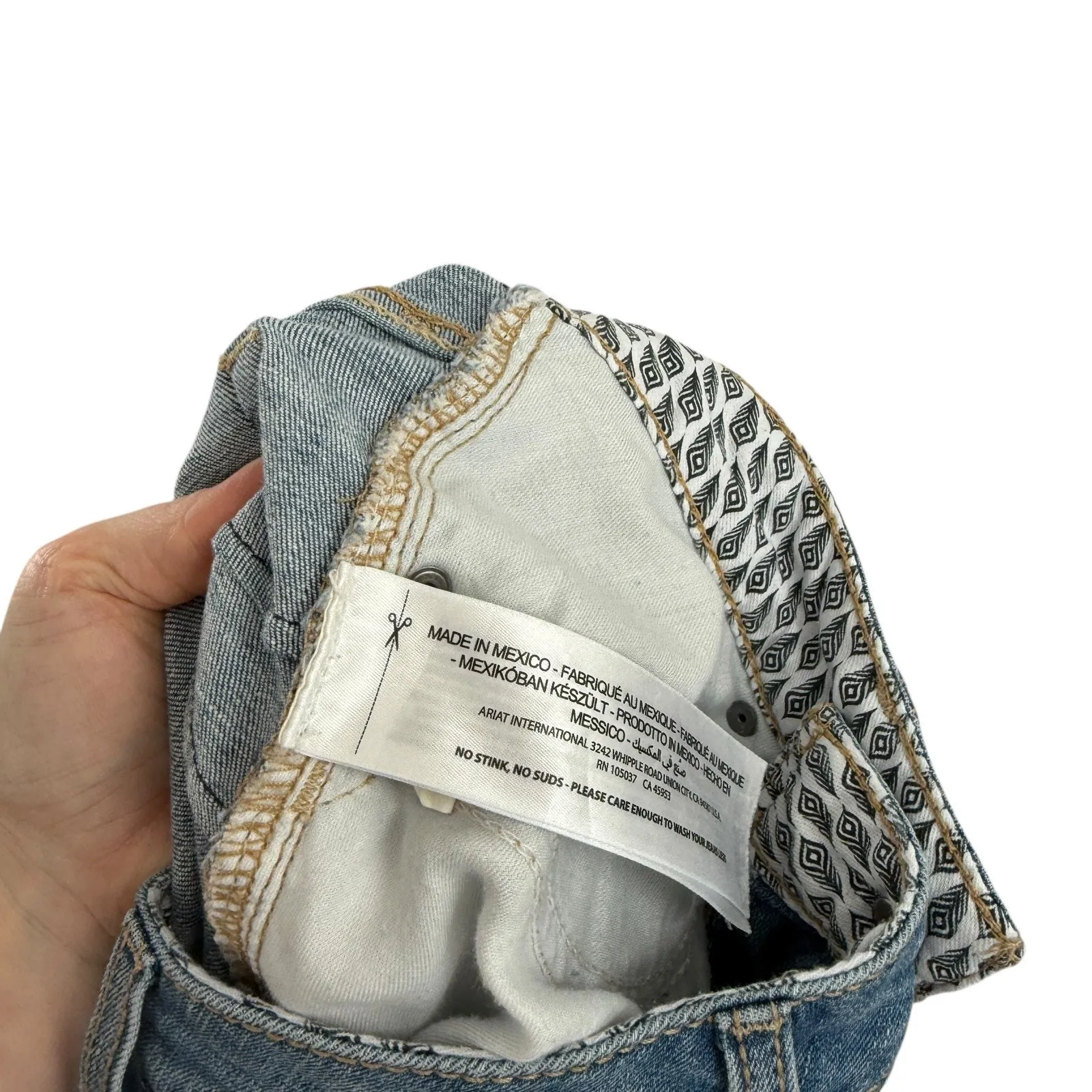 Ariat REAL High Rise Boot Jeans Western Country Rodeo Cowgirl Hemmed Womens 26 - Image 7