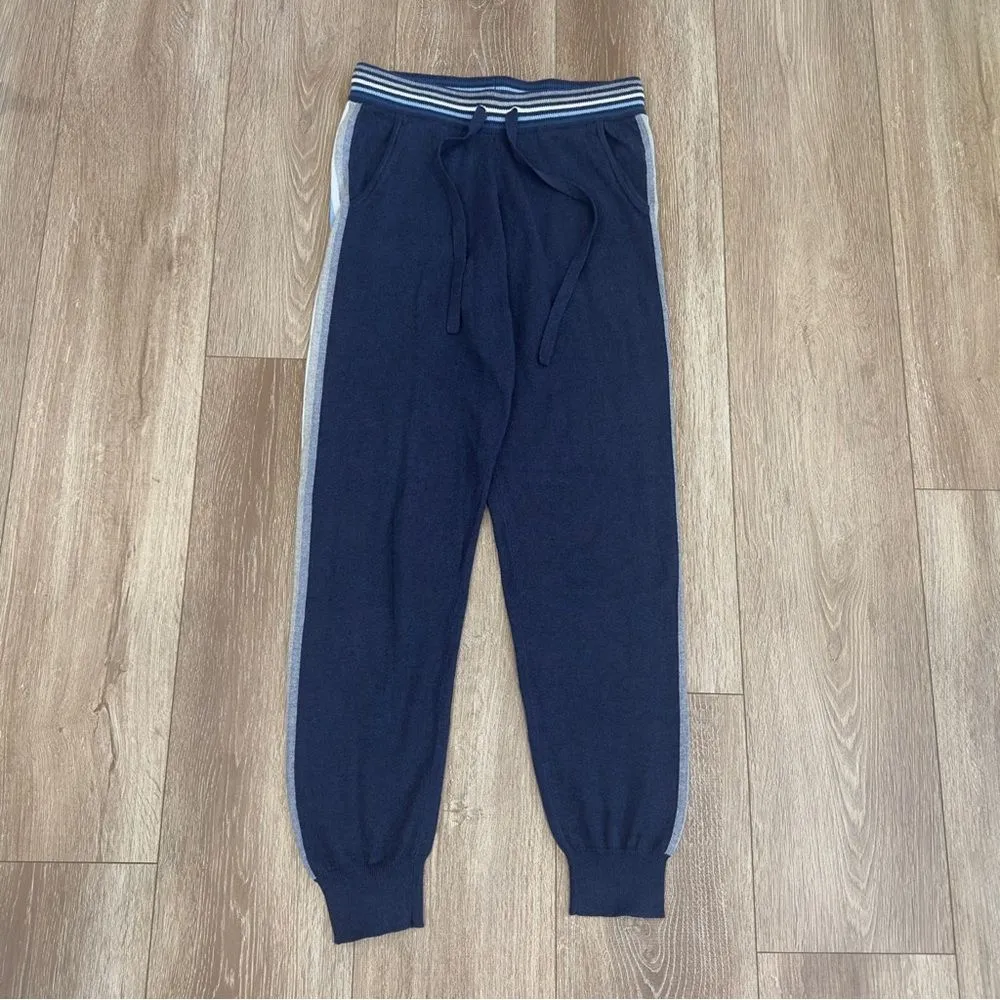 Faherty Surf Sweater Cashmere Blend Knit Jogger Pants Size Small Mist Stripe - Image 3
