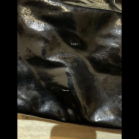 Dooney‎ & Bourke satchel black patent leather Glossy Double Handles - Image 4