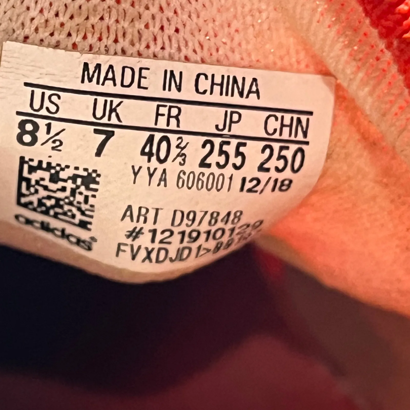 Adidas  Red and White Athletic Shoes - Image 6