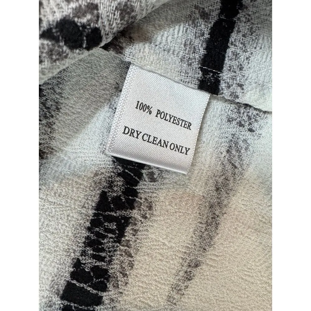 Alberto Makali Knot Sleeve One Shoulder Blouse Zebra Stripe Top Women's Small S - Image 10