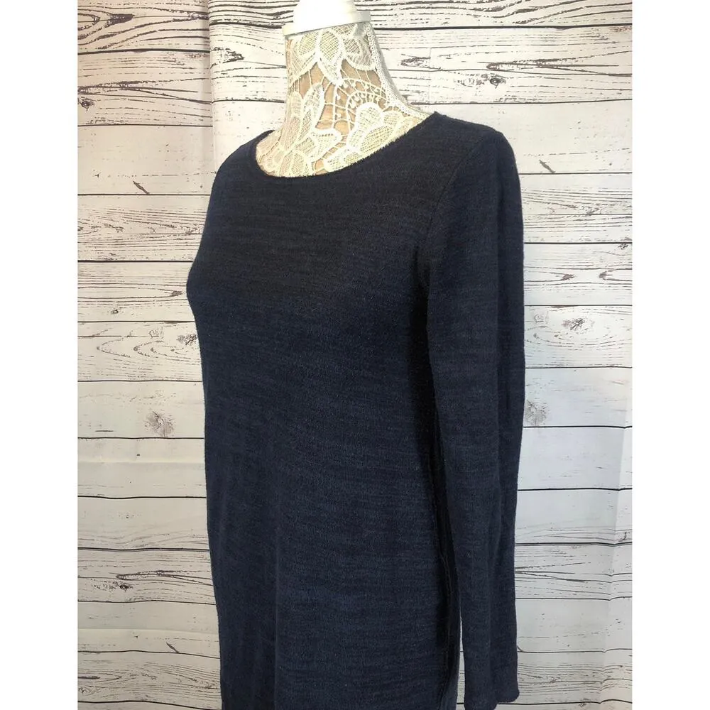 Anthropologie Moth Crossback Knit Long Sleeve Midi Dress in navy size XS - Image 4