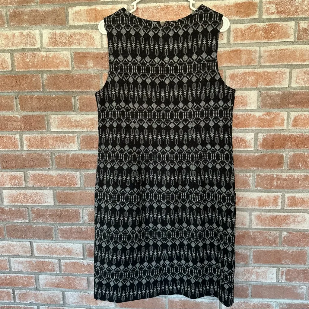 Pendleton 100% Virgin Wool Sleeveless Shift  Dress Women’s 12 Gray Black Aztec - Image 7