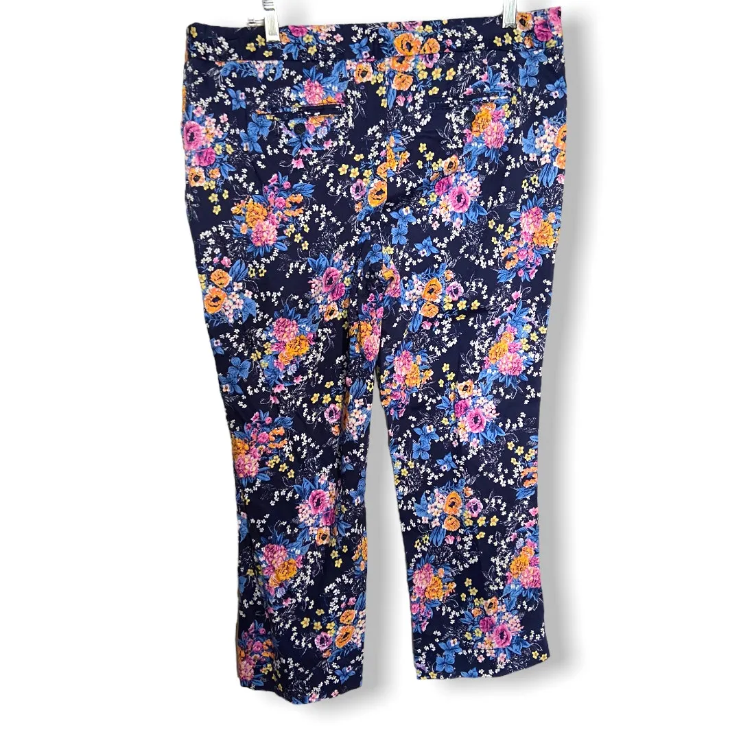 Laundry Womens Pants Size 14 Navy‎ Blue Floral Capris Short Shelli Segal - Image 4