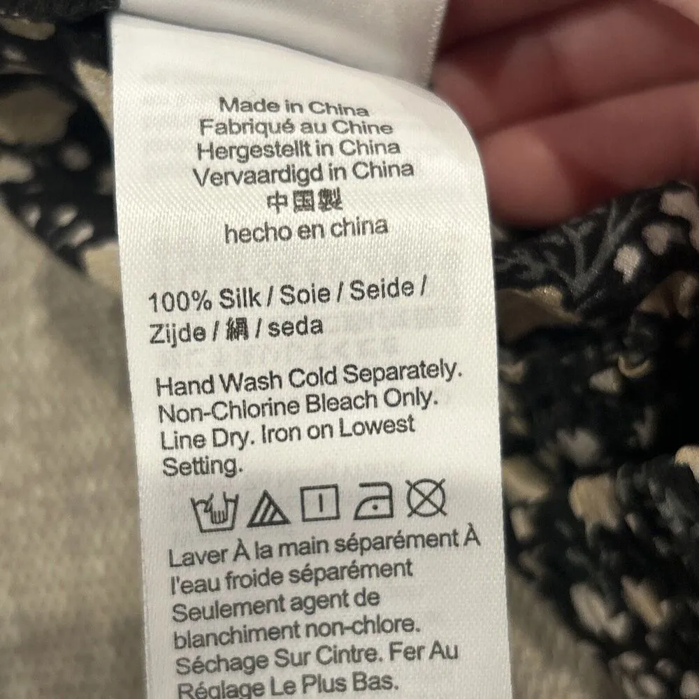 J Crew Pants Womens 0 Petite Pull-on Wide Leg In Fall Garden Floral Black Beige - Image 3