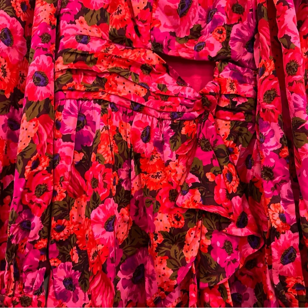 For Love & Lemons Lauren Floral Long Sleeve Dress Small S - Image 3