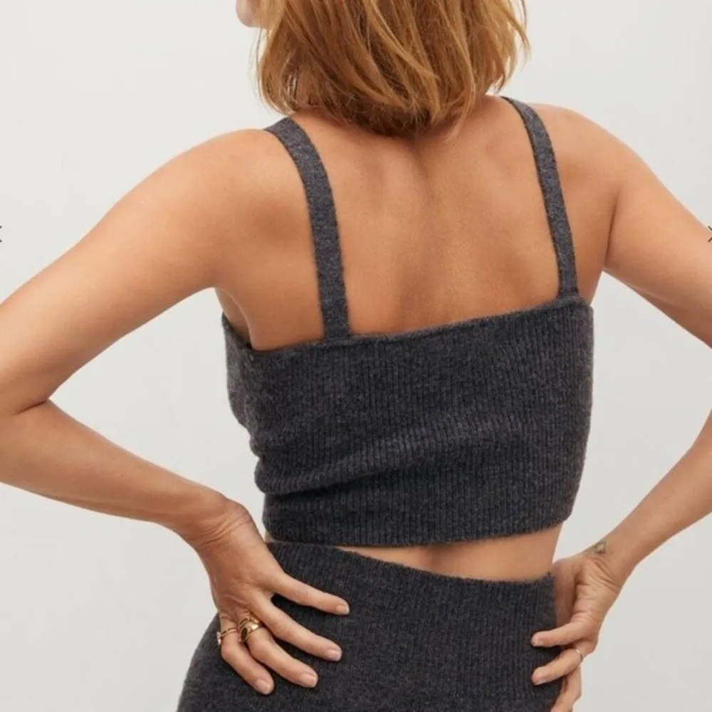 Mango Knit strap top Dark Grey - Image 4