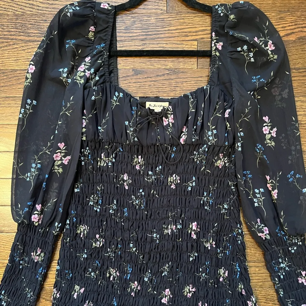 For Love and Lemons Dixon Mini Dress Black Floral - Image 4