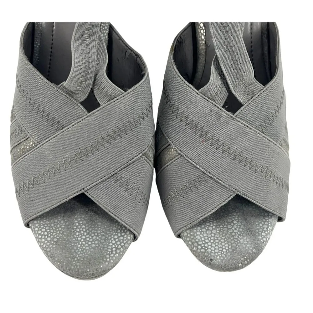 BCBGeneration Angelique Platform Stiletto Heels Size 7 Steel Grey Ash Open Toe - Image 4