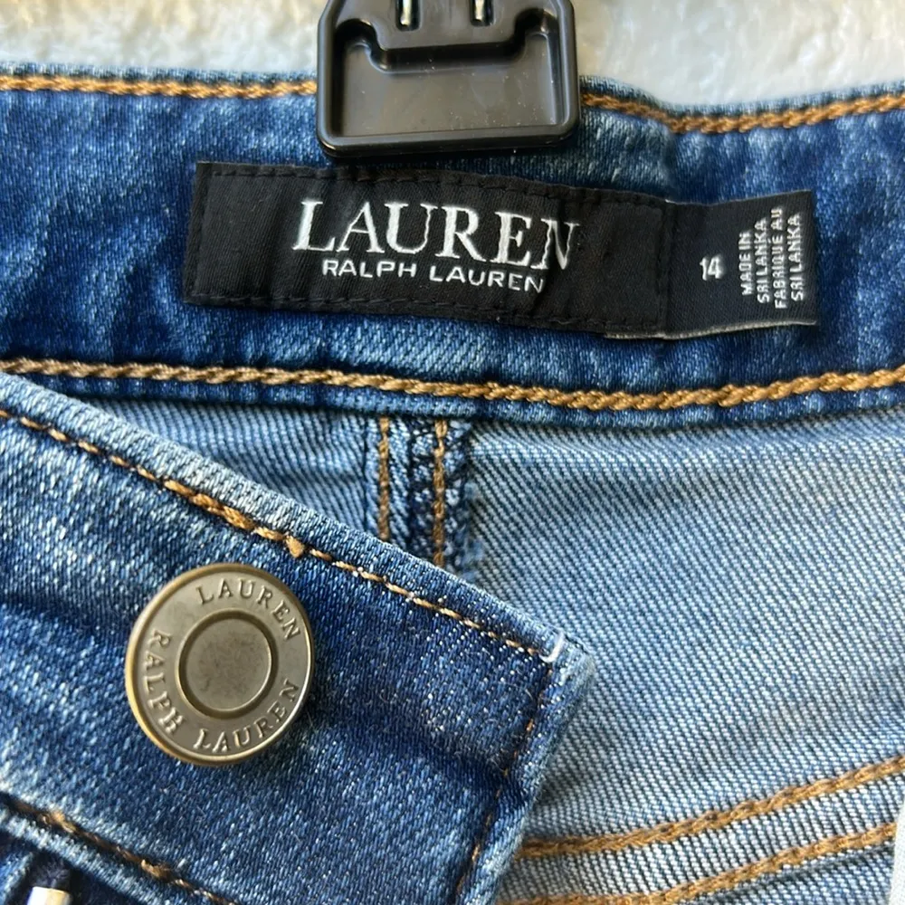 Lauren Ralph Lauren Black Label Indigo Wash Stretch Denim Mid Rise Pencil Skirt - Image 5