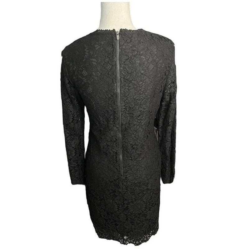 CC Collect Black lace Long Sleeve Mini Dress cocktail wedding guest chic sheath - Image 5