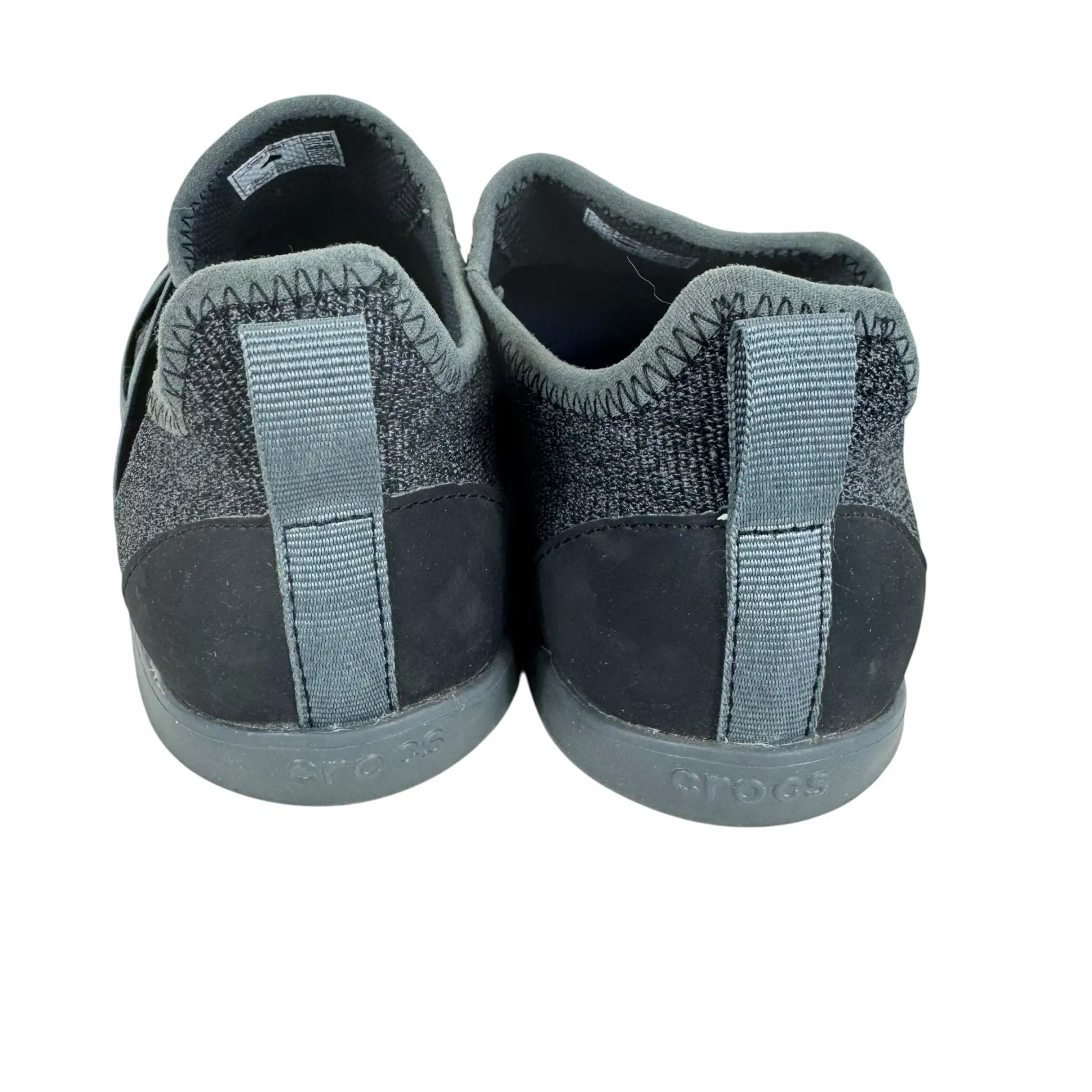 Crocs Swiftwater Gray Fabric Cross Strap Static Slip On Sneakers Size 7 - Image 3