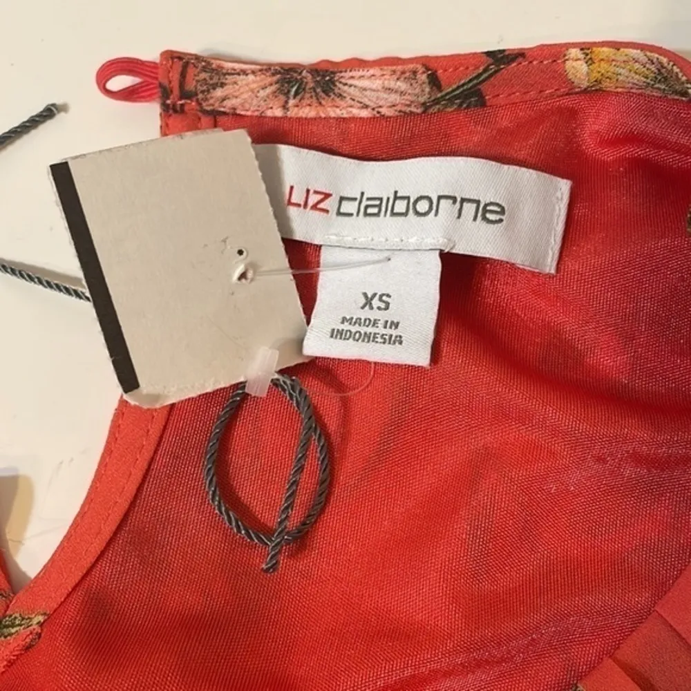 Liz Claiborne blouse floral sleeveless shirt Sz XS - Image 2