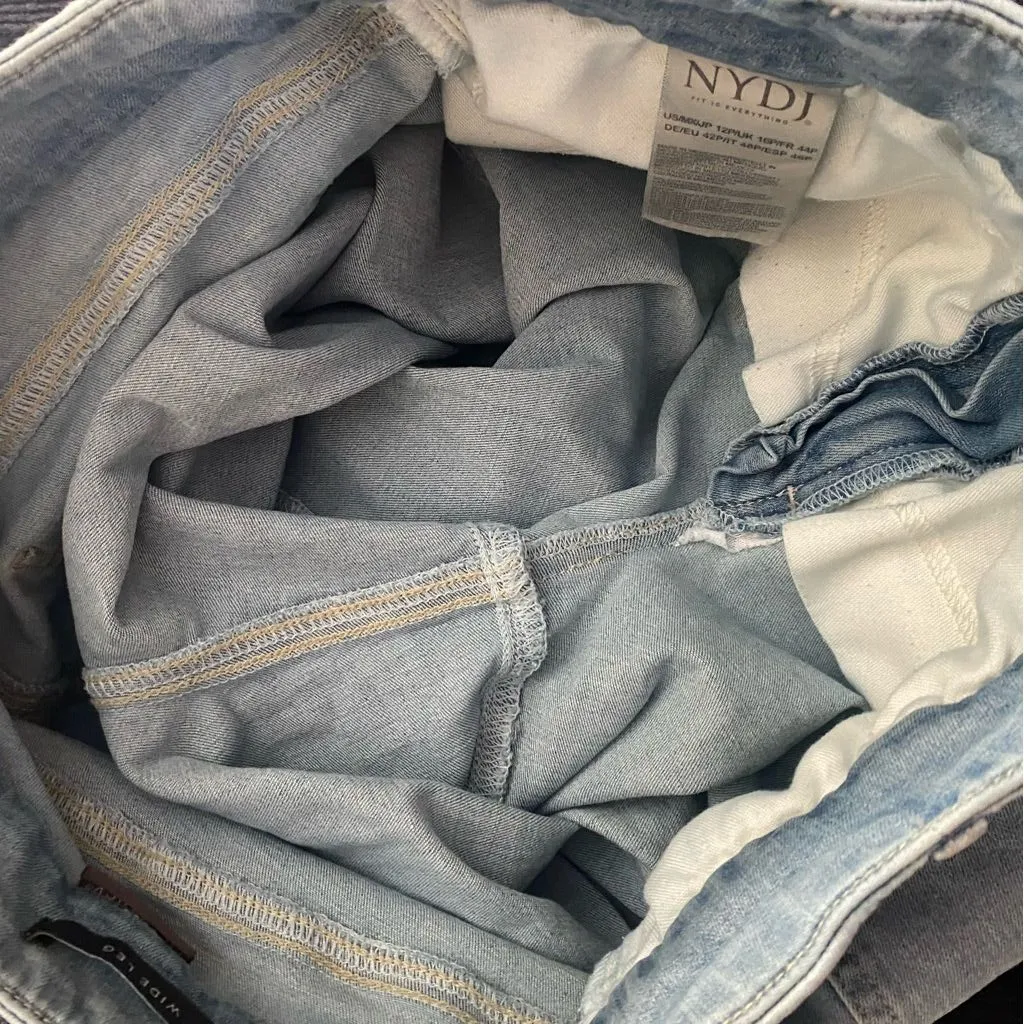 NYDJ Wide Leg Women's Jeans Lift Tuck Technology Crop High Rise Size 12P - Image 16