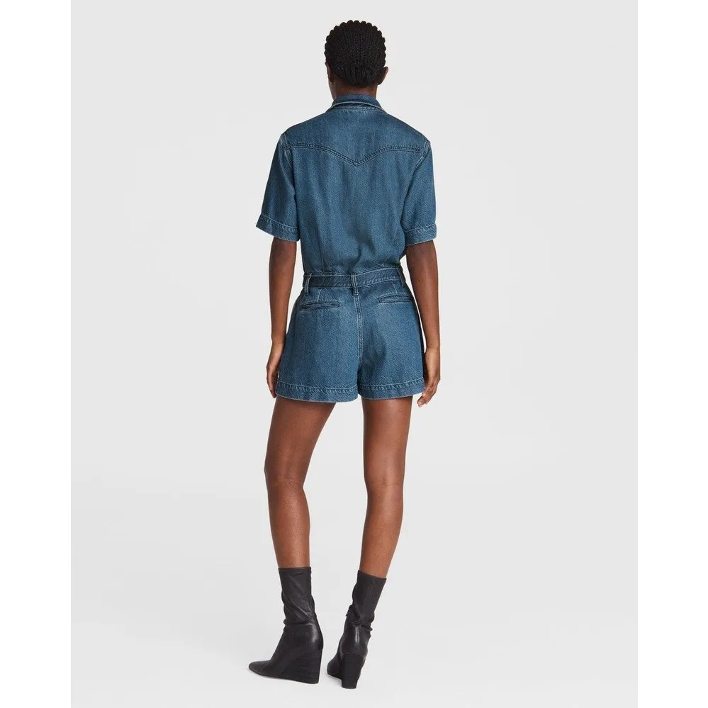 Rag & Bone Featherweight Surplus Romper Size XXS‎ Blue - Image 3