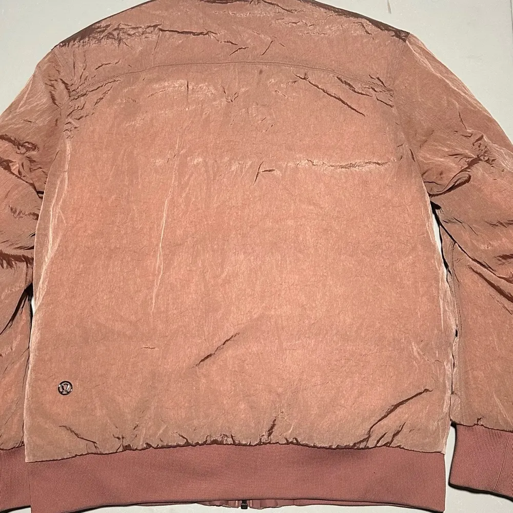 Roam Far Down Filled Reversible Bomber Jacket Chalky Rose Size 6 - Image 8