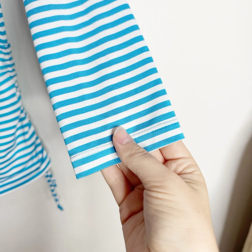 Coolibar Blue/White Striped UV Protection Top/Tee - Image 6