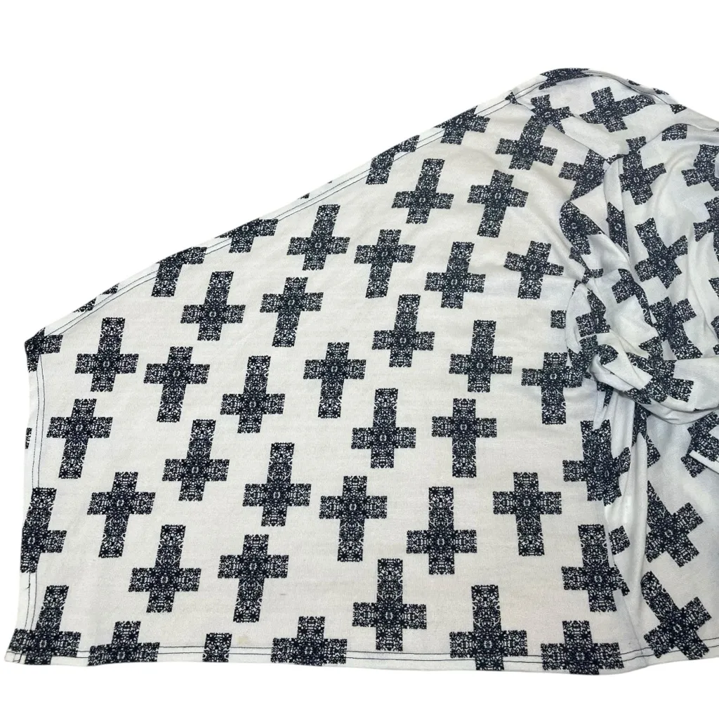 Hot Ginger Y2k 2000s Cross Decor Cardi Asymmetrical‎ Size Medium White - Image 11